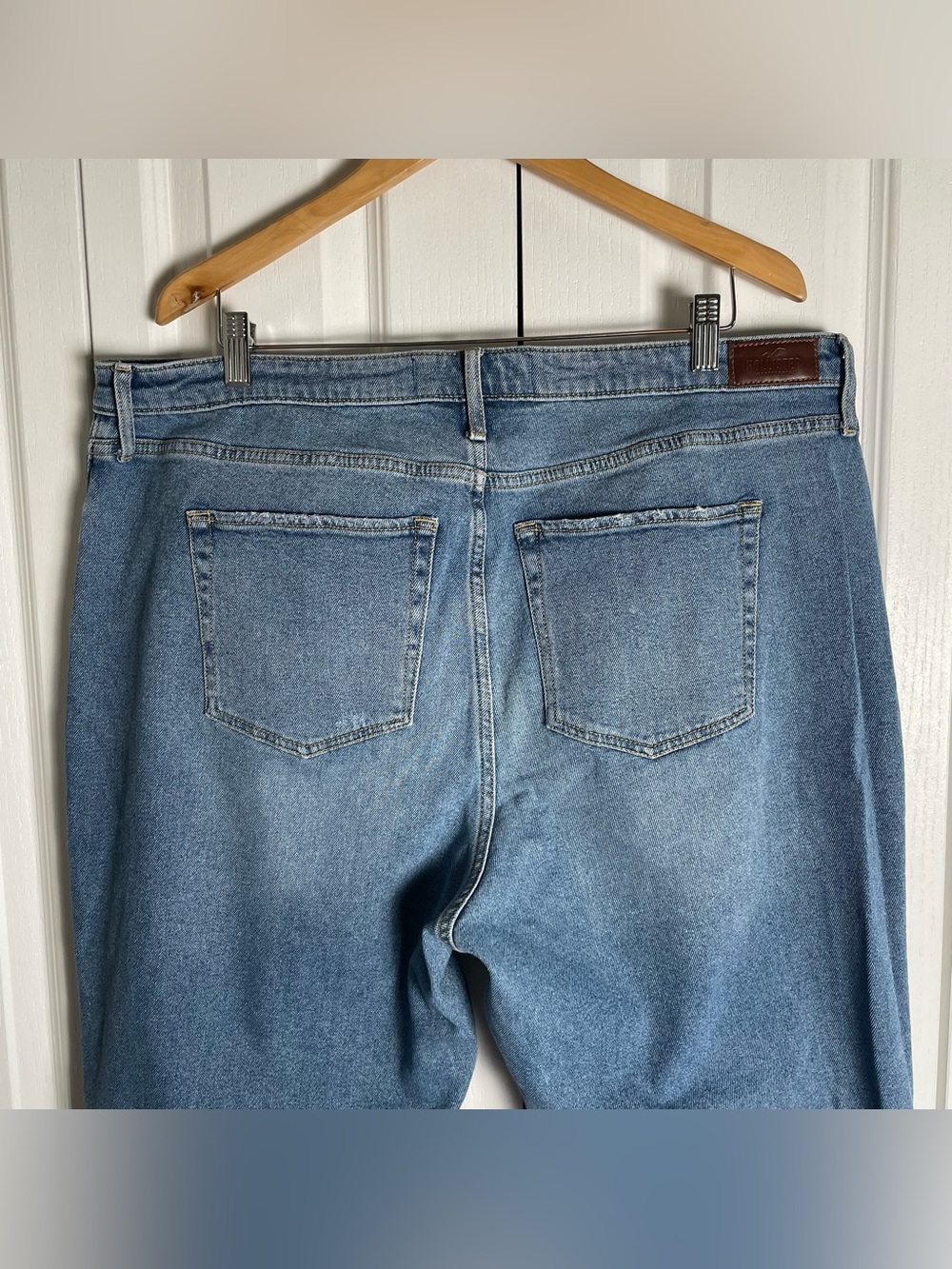 Hollister Ultra High Rise Dad Jeans Women’s Plus Size Curvy 21R 35W Blue Stretch - Picture 5 of 11
